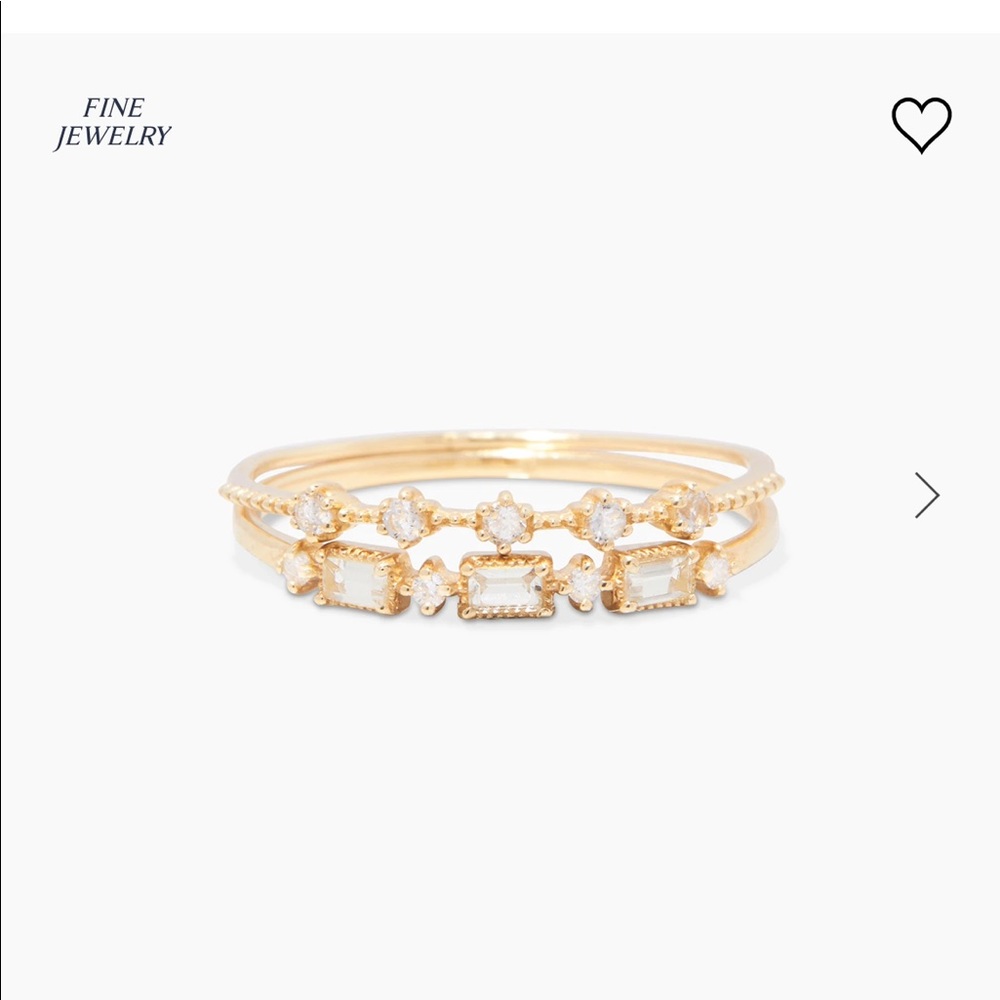 Gorjana Diamond and White Topaz Ring Set